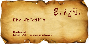 Ehr Ádám névjegykártya